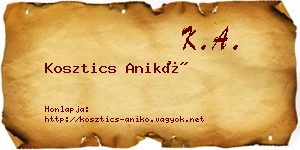 Kosztics Anikó névjegykártya
